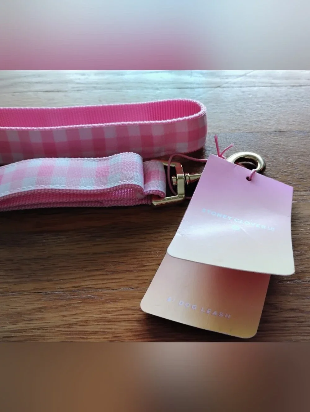 NWT (MSRP $10) Stoney Clover Lane x Target Pink Gingham 5' Dog Leash #1 preppy